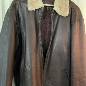 Mens JCrew Leather Bomber jacket